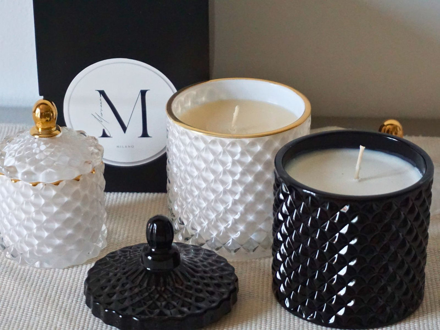 Set regalo di candele per lui e per lei - 2 candele di lusso