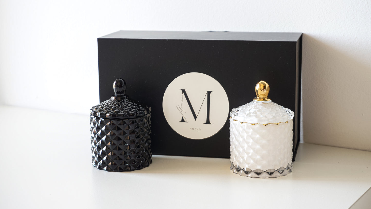 Set regalo di candele per lui e per lei - 2 candele di lusso