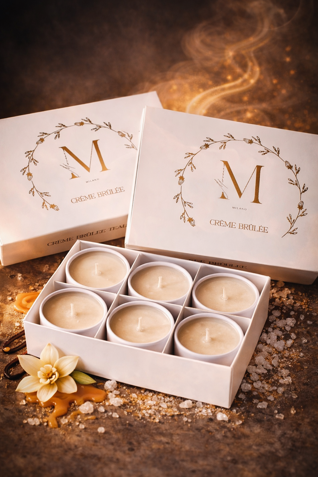 Crème Brûlée Tealight Candle Gift Box